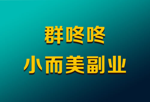 【群咚咚】小而美的0门槛副业赚钱项目！-知计