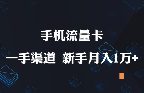 手机流量卡推广项目，新手月入5万+，附一手代理渠道。-知计