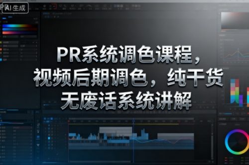 PR系统调色课程,视频后期调色,纯干货无废话系统讲解-知计