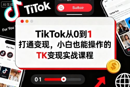 TikTok从0到1打通变现,小白也能操作的TK变现实战课程-知计