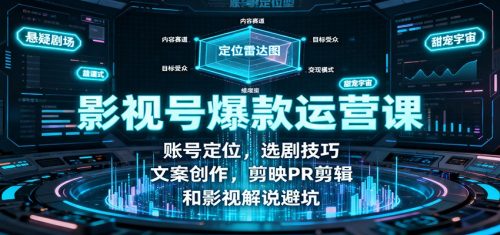 影视号爆款运营课：账号定位，选剧技巧，文案创作，剪映PR剪辑和影视解说避坑-知计