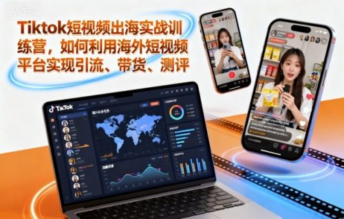 Tiktok短视频出海实战训练营,如何利用海外短视频平台实现引流、带货、测评-知计