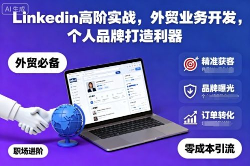 Linkedin高阶实战，外贸业务开发，个人品牌打造利器-知计