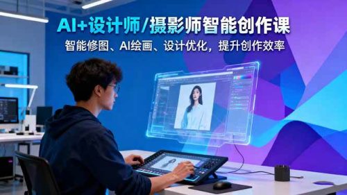 AI+设计师/摄影师智能创作课:智能修图、AI绘画、设计优化,提升创作效率-知计