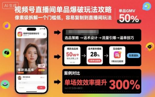 视频号直播间单品爆破玩法攻略，像素级拆解一个门槛低，容易复制到直播间玩法-知计