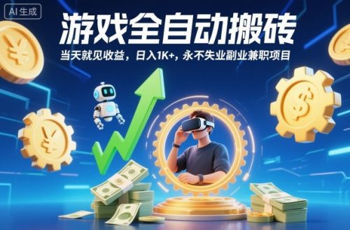 游戏全自动搬砖，当天就见收益，日入1K+，永不失业副业兼职项目【揭秘】-知计