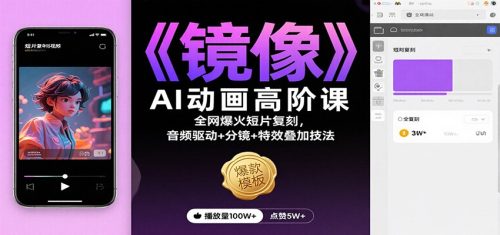 《镜像》AI动画高阶课:全网爆火短片复刻,音频驱动+分镜+特效叠加技法-知计