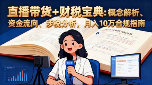 直播带货+财税宝典:概念解析、资金流向、涉税分析,月入10万合规指南-知计