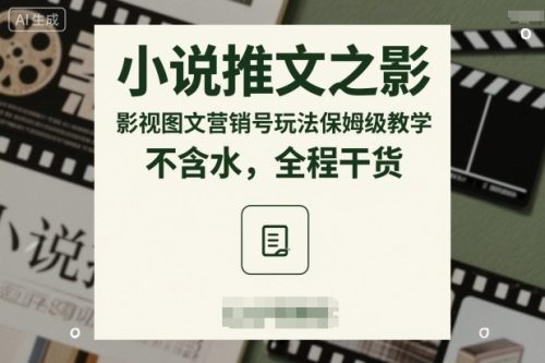 小说推文之影视图文营销号玩法保姆级教学,不含水,全程干货-知计