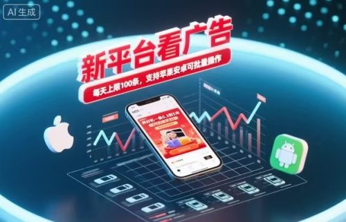 新台看广告，养好机一条5毛到5块，单机日入30到100，支持苹果安卓，可批量操作。-知计