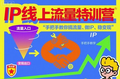 IP线上流量特训营，手把手教你搞流量、做IP、稳变现-知计