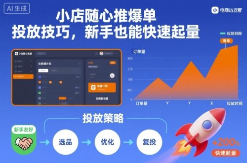 小店随心推爆单投放技巧，新手也能快速起量-知计