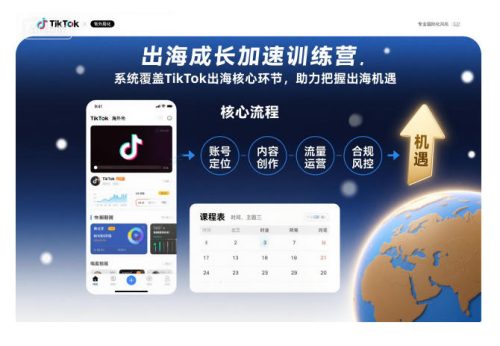 出海成长加速训练营，系统覆盖TikTok出海核心环节，助力把握出海机遇(更新)-知计