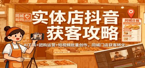 实体店抖音获客攻略：AI工具+团购运营+短视频批量创作，同城门店获客转化-知计