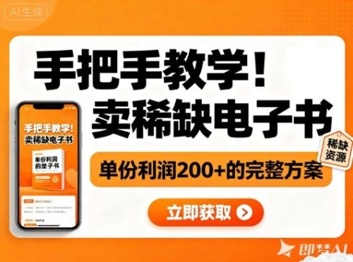 手把手教学！在小红书卖稀缺电子书，单份利润2张+的完整方案-知计