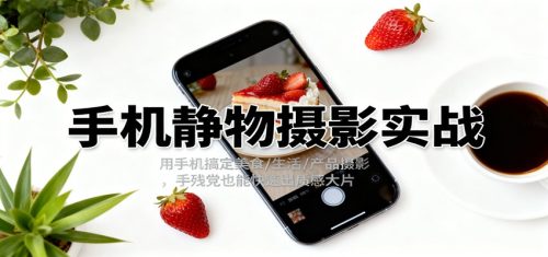 手机静物摄影实战，用手机搞定美食/生活/产品摄影，手残党也能快速出质感大片-知计