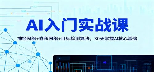 AI入门实战课:神经网络+卷积网络+目标检测算法,30天掌握AI核心基础-知计