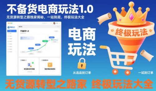 不备货电商玩法1.0，无货源转型之路独家揭秘，一站到底，终极玩法大全-知计