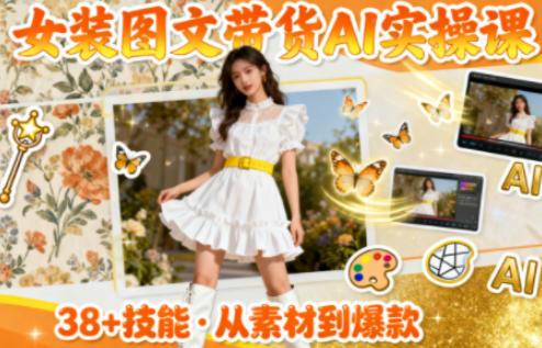 女装图文带货的AI实操课，覆盖38个实用技能，快速提升素材制作效率-知计