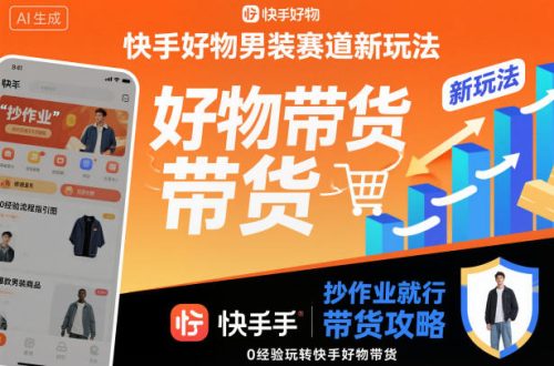 快手好物男装赛道新玩法，抄作业就行，0经验玩转快手好物带货-知计