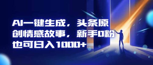 AI一键生成,头条原创情感故事,新手0粉也可日入1000+-知计