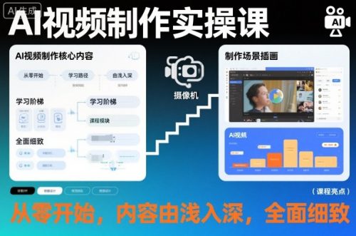 AI视频制作实操课，从零开始，内容由浅入深，全面细致-知计