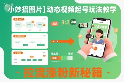 小妙招图片＋动态视频起号玩法教学，拉流涨粉新秘籍-知计