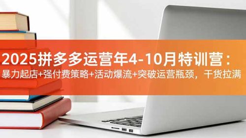 2025拼多多运营年4-10月特训营：暴力起店+强付费策略+活动爆流+突破运营瓶颈，干货拉满