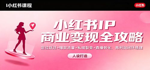 小红书IP商业变现全攻略:定位跃迁+爆款流量+私域裂变+直播转化,高利润闭环搭建-知计