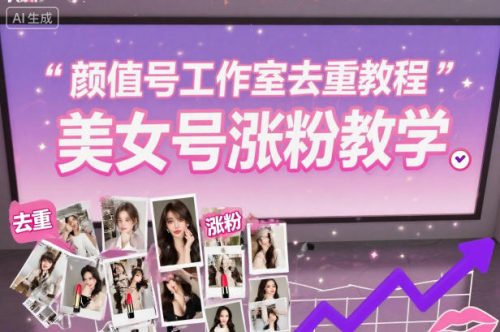 颜值号工作室去重教程，美女号涨粉教学-知计