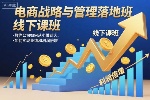 电商战略与管理落地班线下课，教你公司如何从小做到大，如何实现业绩和利润倍增【录音】-知计