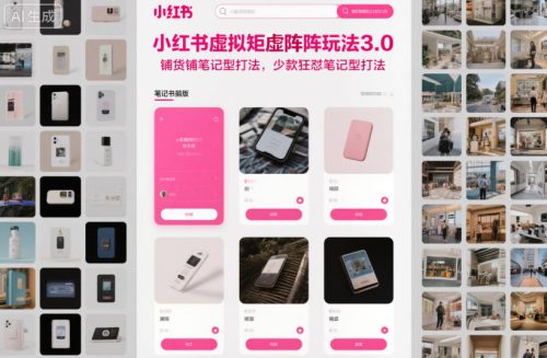 小红书虚拟矩阵玩法3.0,铺货铺笔记型打法,少款狂怼笔记型打法-知计