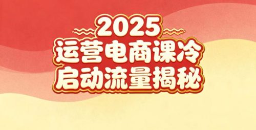 2025小红书运营电商课:新手实战+冷启动+流量揭秘