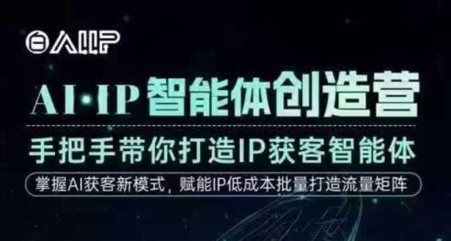 AI·IP智能体创造营，手把手带你打造IP获客智能体，高成交创始人IP课-知计