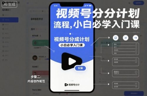 视频号分成计划实操流程,小白必学入门课-知计