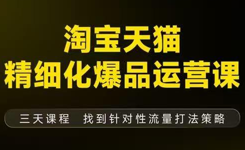 猫课子幽·淘宝天猫精细化爆品运营【音频+字幕+文档】(9月12-14杭州线下课)-知计
