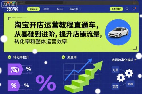 淘宝开店运营教程直通车，从基础到进阶，提升店铺流量，转化率和整体运营效率(更新11月)-知计