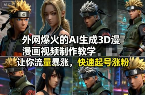 外网爆火的AI生成3D漫画视频制作教学，让你流量暴涨，快速起号涨粉！-知计