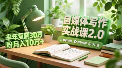 自媒体写作实战课2.0,爆款标题、内容结构、IP打造,半年复制30万粉月入10万+-知计