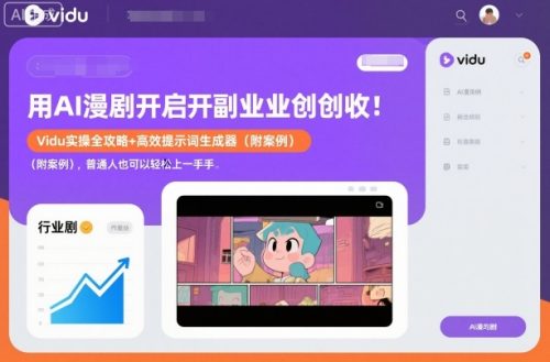 用AI漫剧开启副业创收：Vidu实操全攻略+高效提示词生成器(附案例)，普通人也可以轻松上手-知计