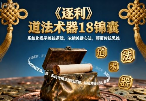 《逐利》道法术器18锦囊，系统化揭示搞钱逻辑，浓缩关键心法，颠覆传统思维（更新）