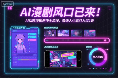 AI漫剧风口已来!AI动态漫剧创作全流程,普通人也能月入过1W-知计
