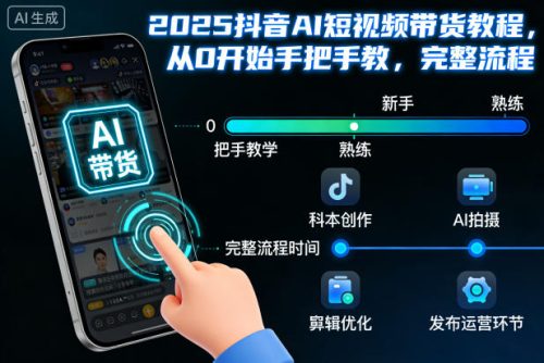 2025抖音AI短视频带货教程，从0开始手把手教，完整流程-知计