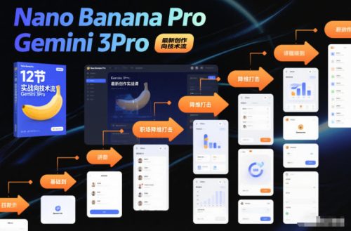 Nano Banana Pro Gemini 3Pro，最新创作实战课，12节实战向技术流，职场降维打击-知计