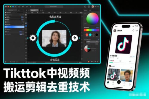 Tiktok中视频纯搬运剪辑去重技术,外来技术,自行测试