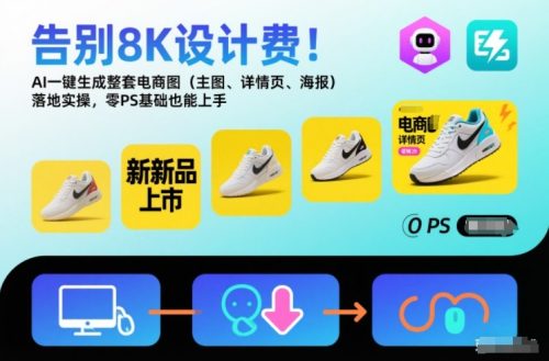 告别8K设计费!AI一键生成整套电商图(主图、详情页、海报)落地实操,零PS基础也能上手-知计