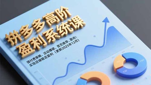 拼多多高阶盈利系统课,强付费策略、活动爆破、首页推荐,实现店铺稳定盈利(更新12月-知计