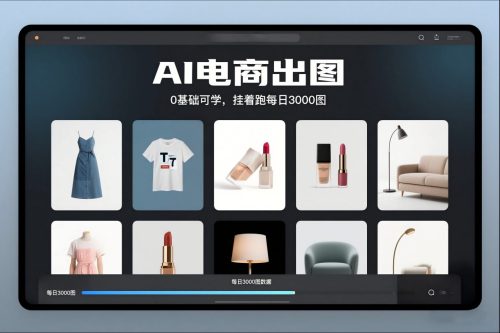 AI电商出图，0基础可学，挂着跑每日3000图-知计