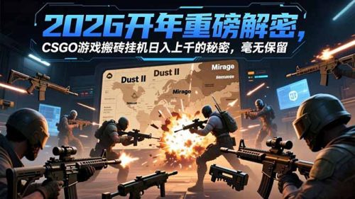 2026开年重磅解密，CSGO游戏搬砖挂机日入上千的秘密，毫无保留-知计