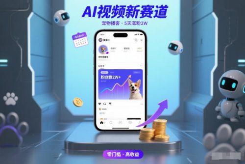 AI视频新赛道,宠物播客仅注册5天涨粉2W,收益非常可观-知计